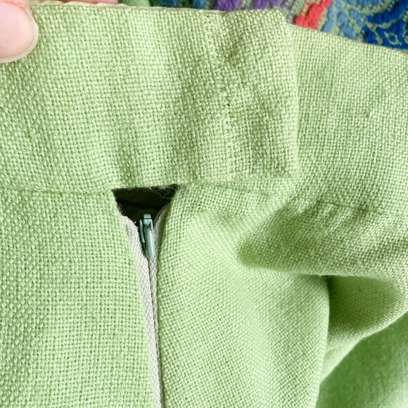 Vintage Lighweigth Wool Light Green Embroidered Ethnic Maxi  Skirt S - Picture 3 of 8